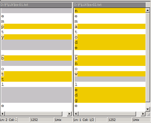 LCS example in WinMerge