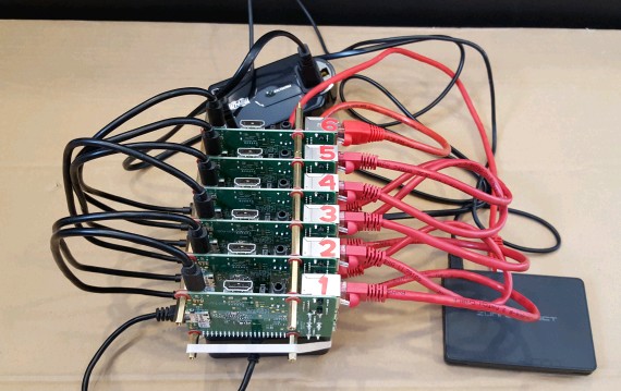 Pi cluster 6 nodes 6 cores